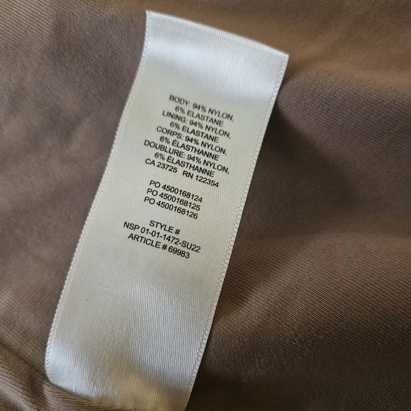 Aritzia Babaton Contour Squareneck Bodysuit Taupe Size Medium - Picture 6 of 7